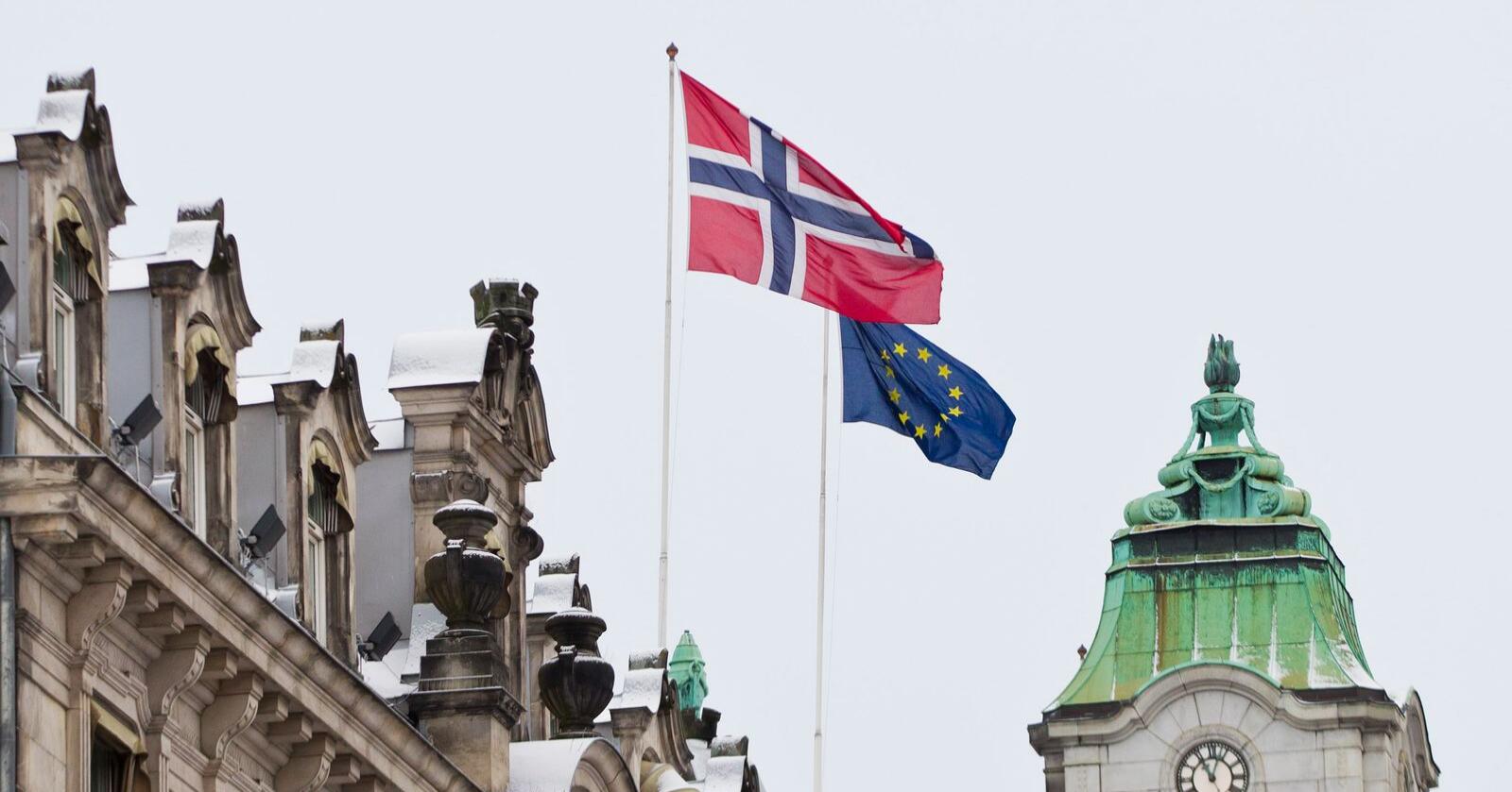 I en undersøkelse gjort for Nationen svarer 1 av 5 av de er blitt mer positive til norsk EU-medlemskap i lys av krigen i Ukraina. Foto: Vegard Grøtt / NTB