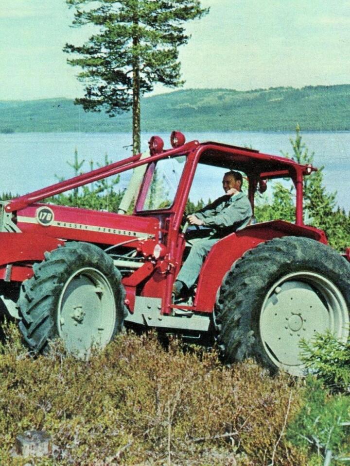 Super-Per: I 1968 lanserte Eikmaskin skogstraktoren Super-Per, med basis i en Massey Ferguson 178.