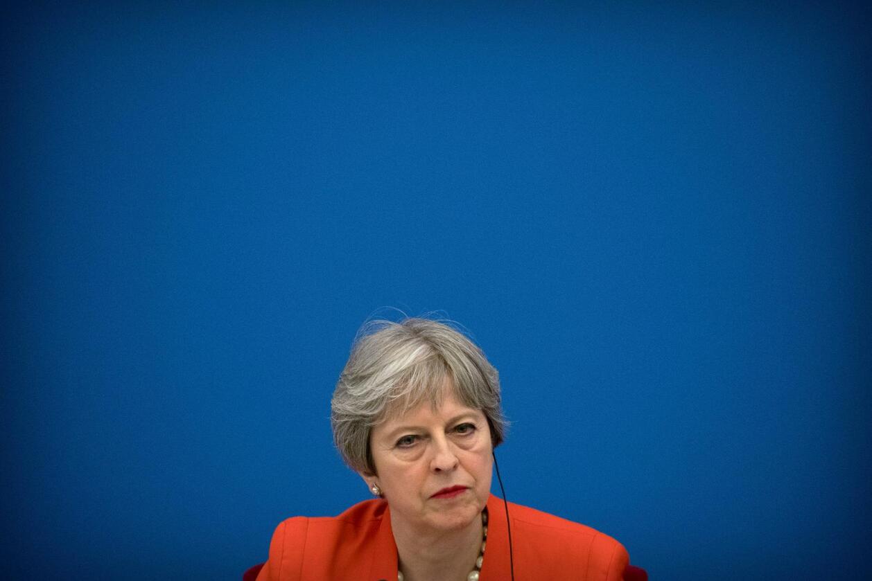 Storbritannia skal ut av EUs tollunion, bekrefter en talsperson for statsminister Theresa May. Foto: Mark Schiefelbein, Pool / AP Photo