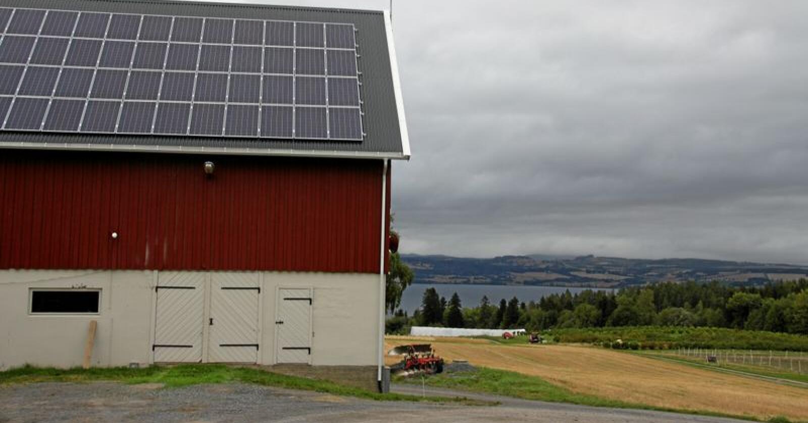 MDG vil legge solceller på 15 prosent av takene i landbruket. Foto: Lars Bilit Hagen