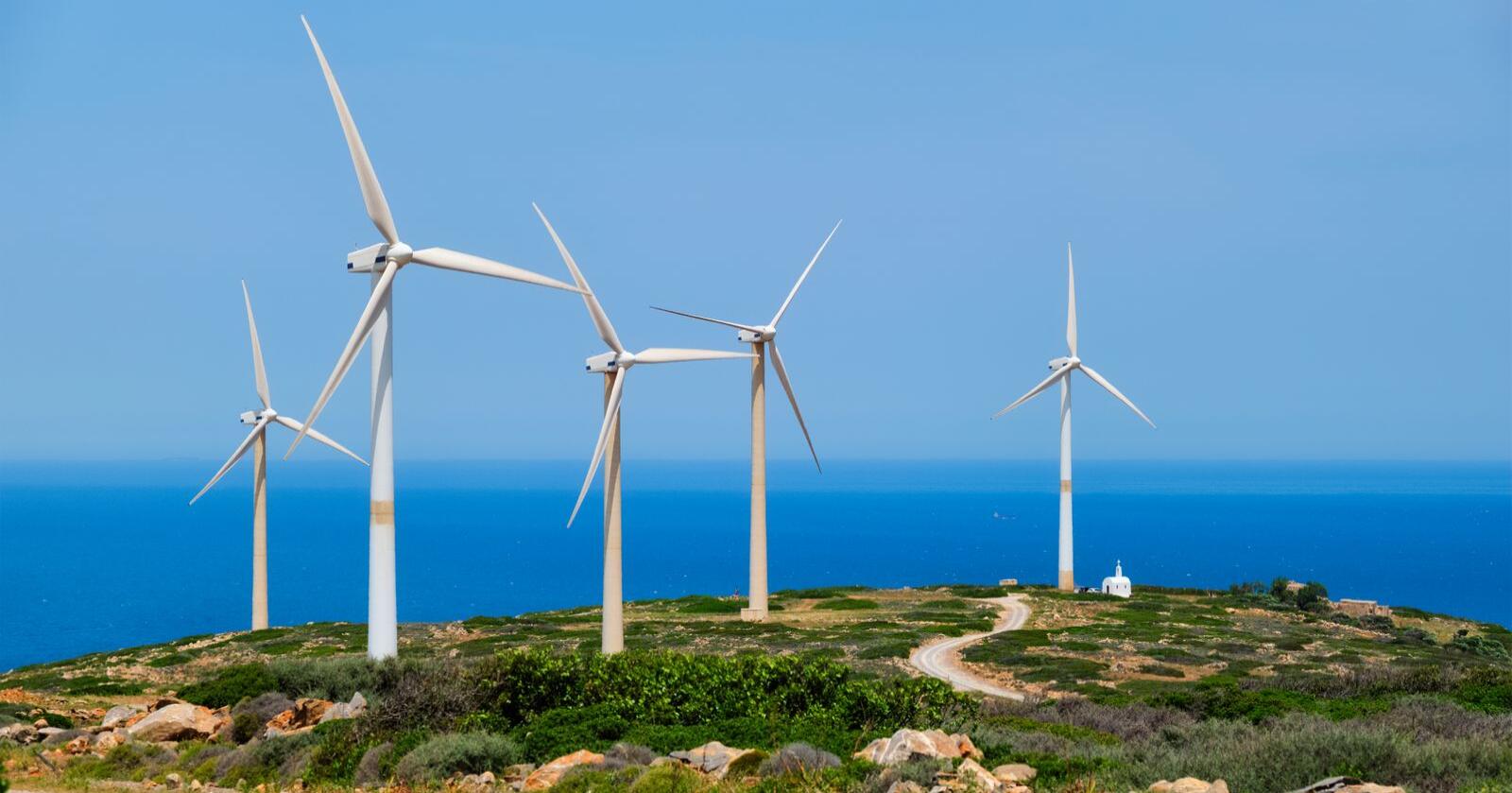 25 vindkraftutbygginger har blitt gjennomført på Hellas' største øy Kreta. Foto: Mostphotos