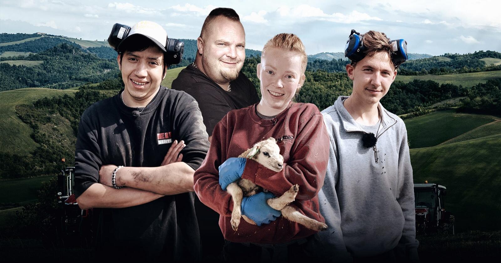 Reality: Den nye serien viser fram hverdagen til Tobias, Christian, Marte og Torbjørn – som er noen av landbrukets helter i Eikmaskin