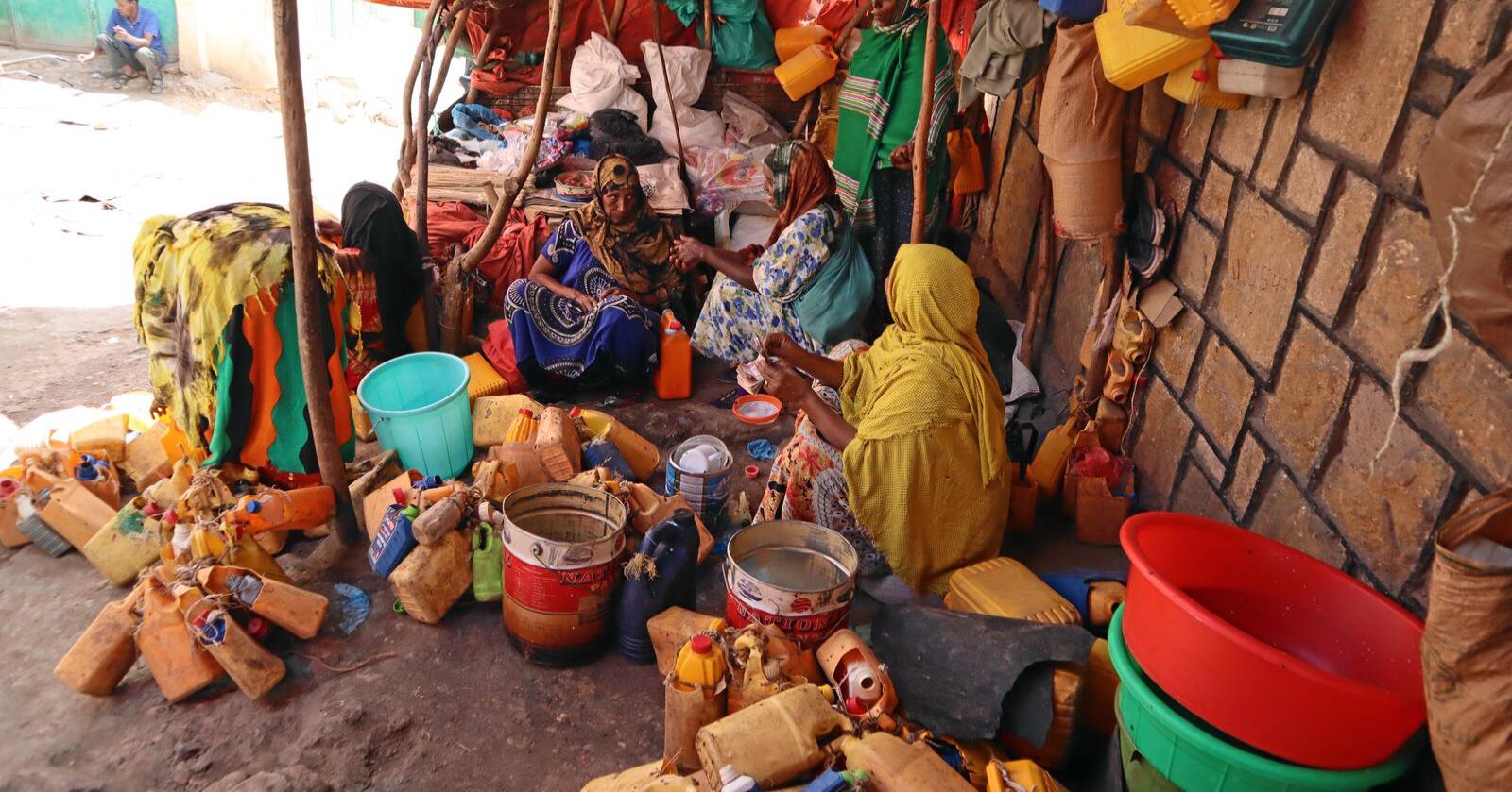 På det lokale markedet i Hargeisa i Somalia, er det foreløpig lite som har endret seg som følge av korona. Foto: Utviklingsfondet