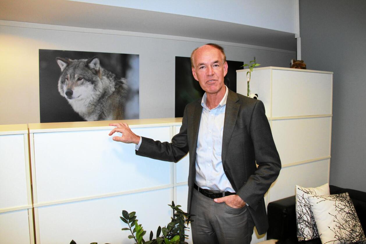 Blid: WWFs internasjonale leder Marco Lambertini besøker Norge, som har firedoblet ulveynglingene sine på 12 år. Foto: Svein Egil Hatlevik