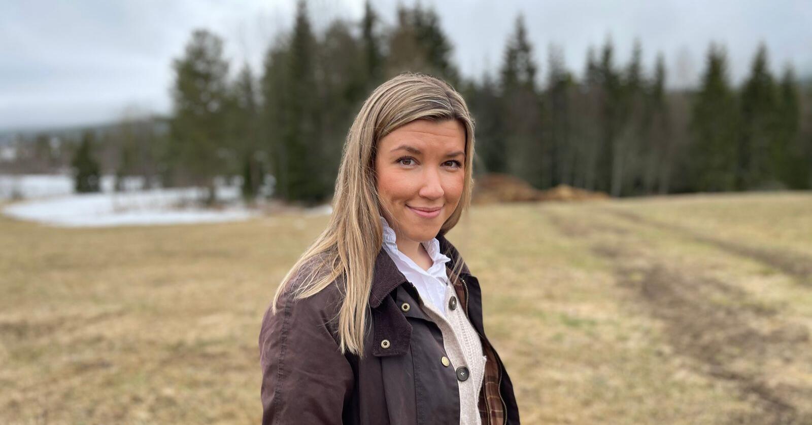 – At særlig Sp ikke er mer opptatt av skogeiere og skogeiendommen til bønder, er utrolig, sier Anna Molberg, stortingsrepresentant for Høyre. Foto: Høyre