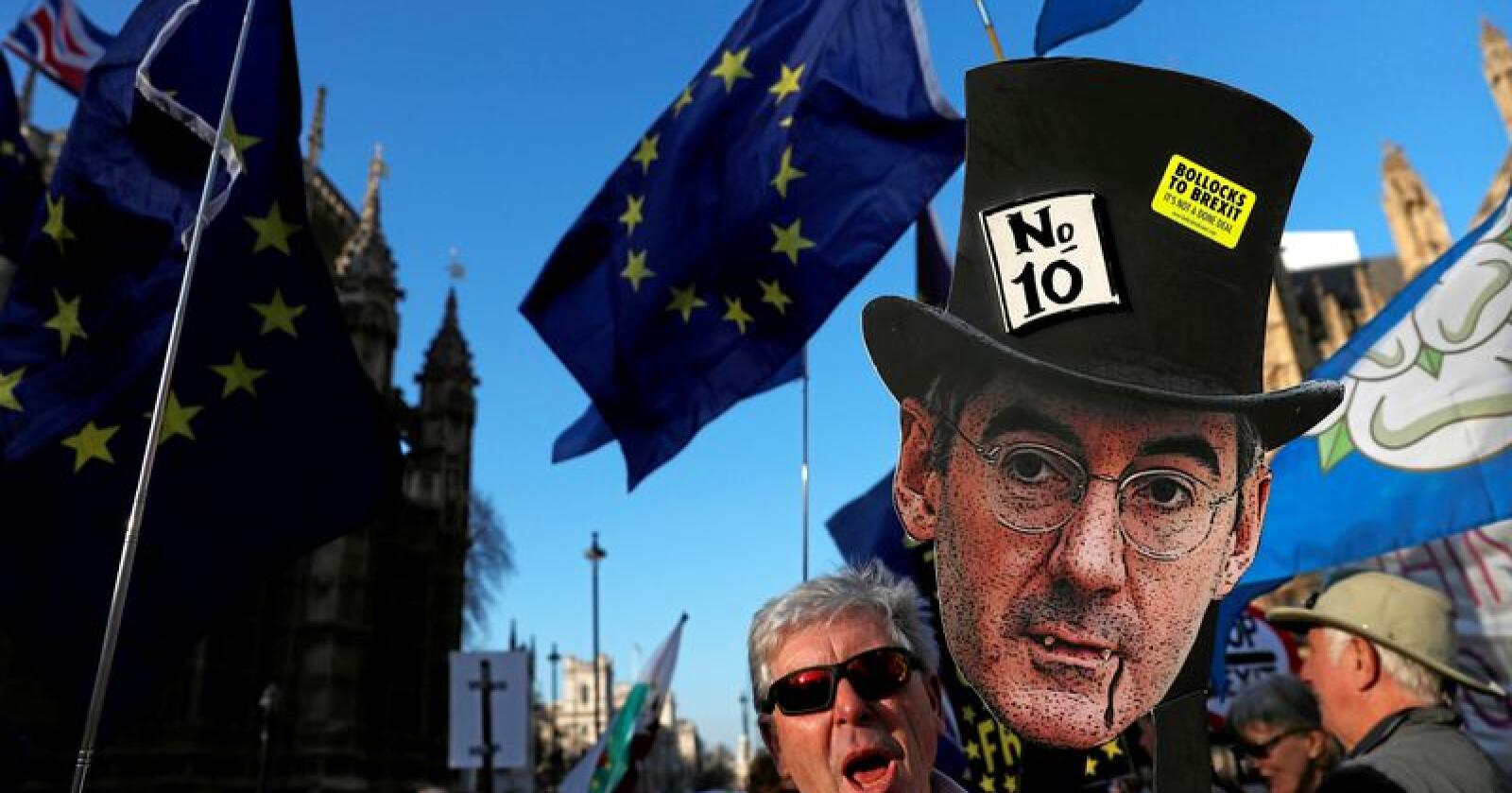 Demonstrasjon mot brexit i London i februar. Foto: Alastair Grant / AP Photo NTB scanpix