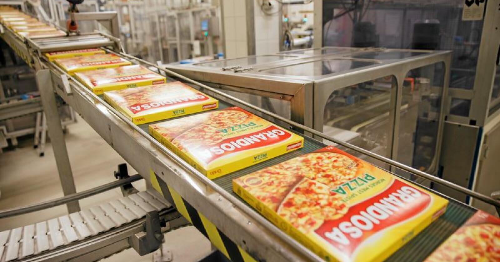 Folkefavoritten Pizza Grandiosa er blant ferdigvarene som i dag nyter godt av norsk tollbeskyttelse. Nå vil EU ha nye forhandlinger med Norge for å få liberalisert handelen. Foto: Cornelius Poppe / NTB scanpix