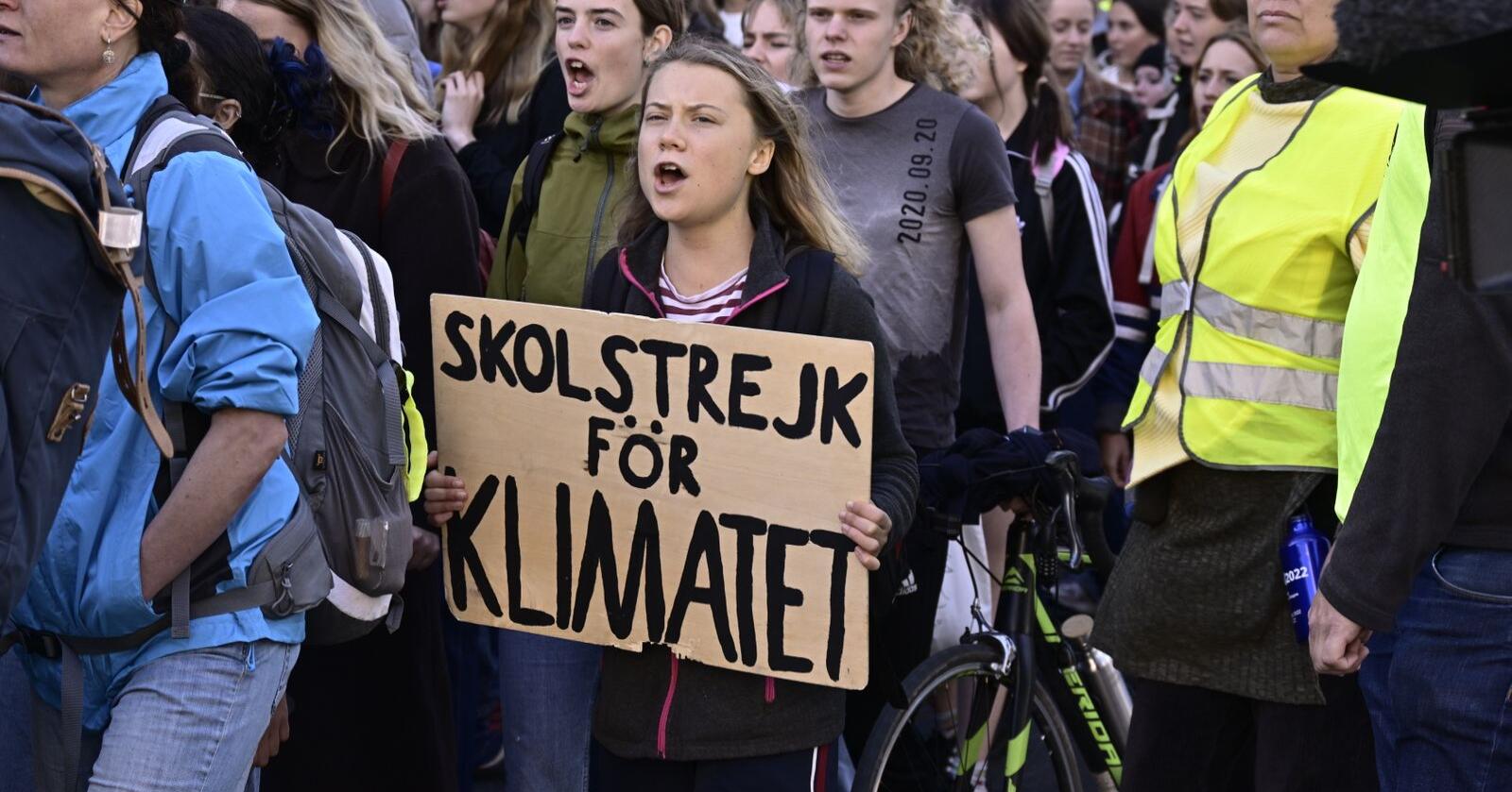 Klimaaktivisten Greta Thunberg kastet seg inn i den svenske valgkampen, men resultatet viste at det var høyrepartiet Sverigedemokraterna som fikk flest stemmer fra de yngste velgerne – og ikke Miljöpartiet. Foto: Claudio Bresciani/TT / NTB