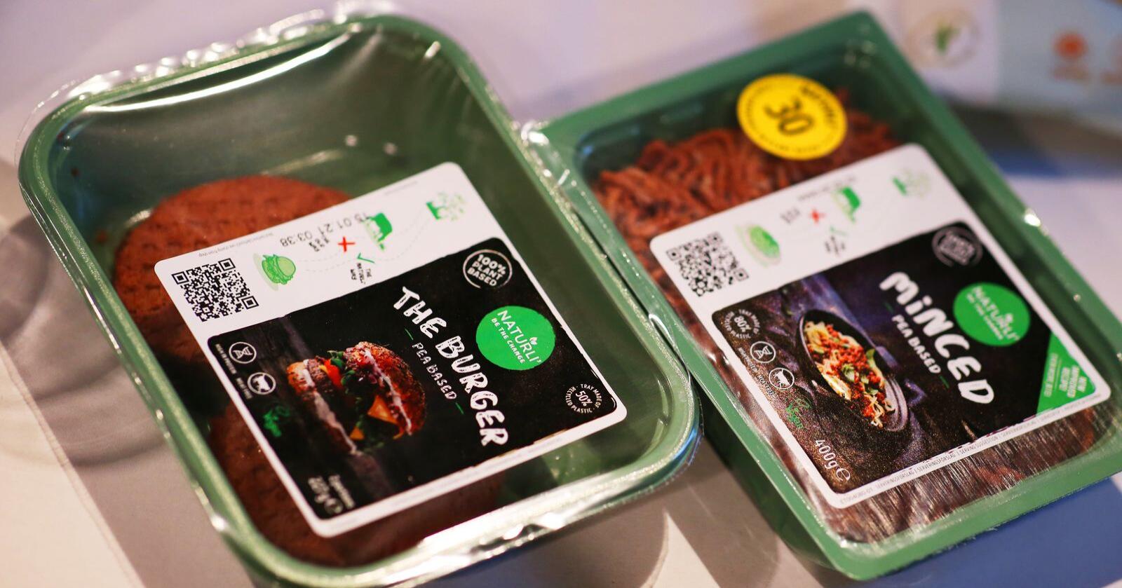 Ertebasert kjøttdeig og burgere er blant de nye vegetarnyhetene fra Orkla, og de kommer i norske butikker i februar. Å spise mer plantebaserte kjøtterstatninger har blitt en tydelig trend det siste året, ifølge matforsker. Foto: Ørn E. Borgen / NTB scanpix