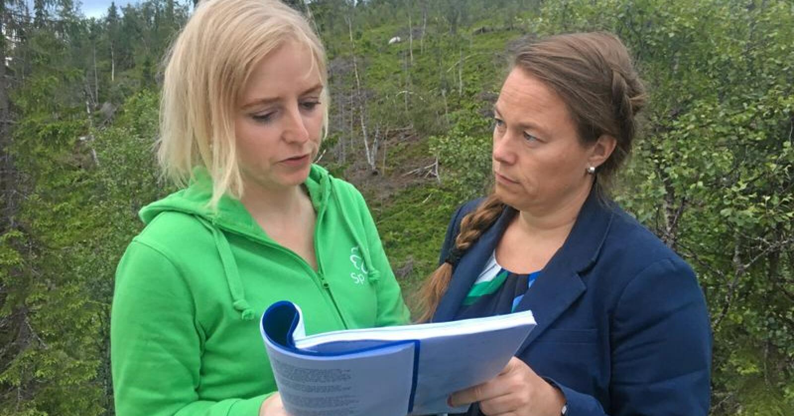 Ordfører i Inderøy kommune Ida Stuberg (Sp) og ordfører i Meråker kommune Kari Anita Furunes (Sp). Foto: Privat