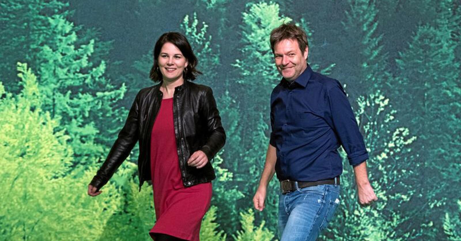 Medvind for grønt parti: Det går litt under radaren at De Grønne i Tyskland vokser under ledelse av Robert Habeck og Annalena Baerbock. Foto: Bernd von Jutrczenka / dpa via AP / NTB Scanpix