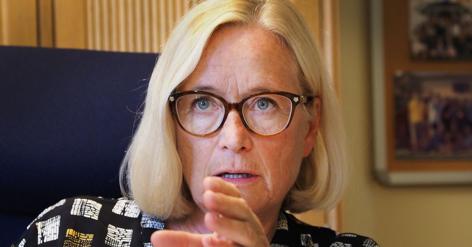 Leder av Senterpartiets programkomité, Marit Arnstad, vil skrote hele Politidirektoratet. Foto: Siri Juell Rasmussen