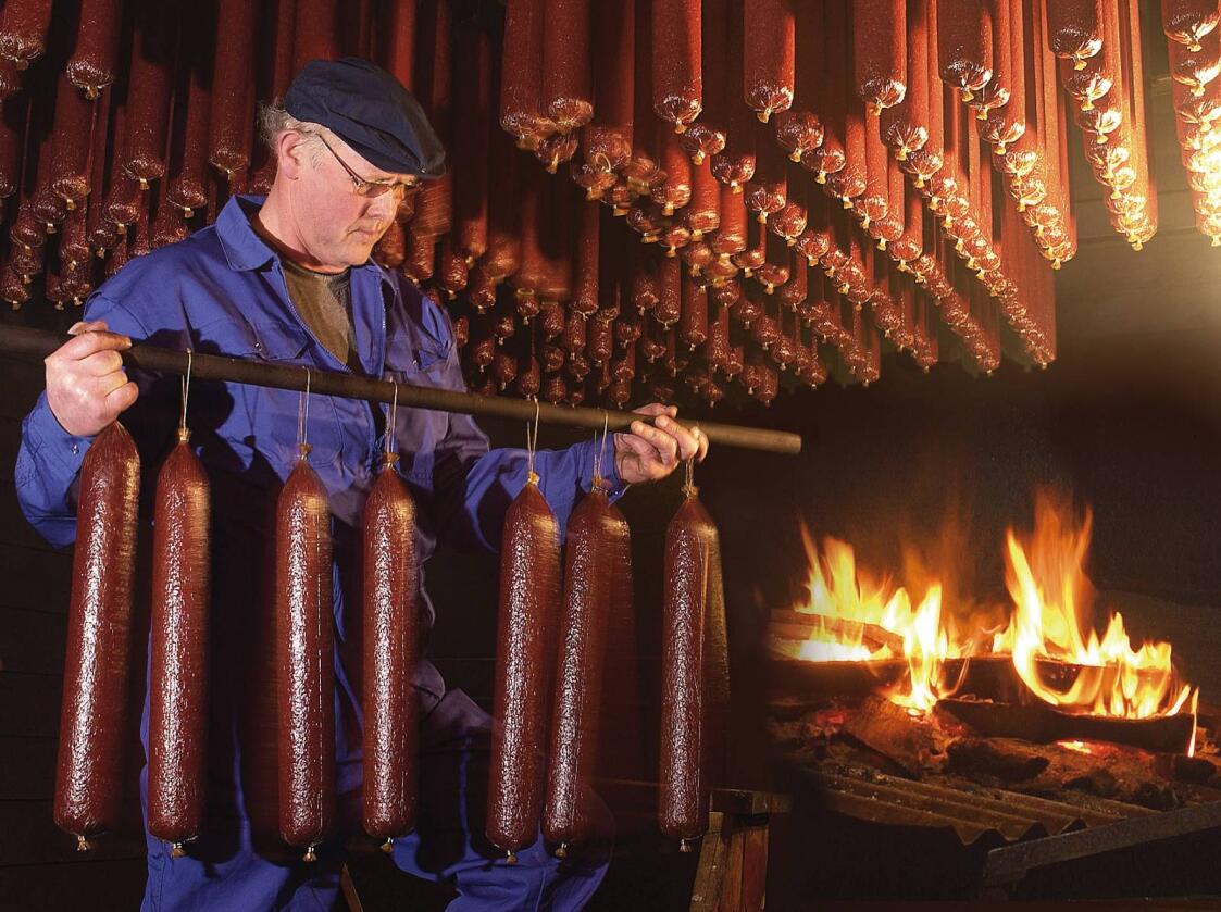 Røyking av mat i eldhus er ein levande tradisjon på Vestlandet. Tiriltunga vert røykt i eldhus over opne bål av oreved den dag i dag. Eldhus på Evanger har tradisjonar tilbake til 1926.