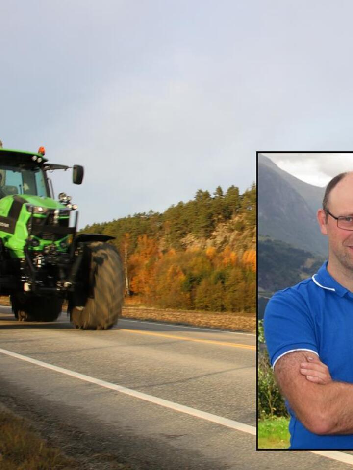 Bekymret: Jogeir Agjeld i Norsk Landbruksrådgiving fører statistikk over trafikkulykker der traktor er involvert, og han er bekymret over utviklingen.