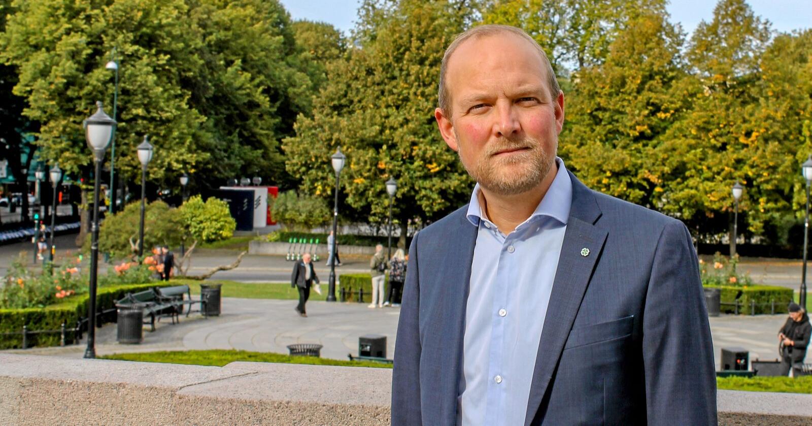 Stortingsrepresentant Ole André Myhrvold (Østfold Sp) ønsker at regjeringen skal komme på banen i den tøffe situasjonen til Norske Skog. Foto: Eskild Johansen