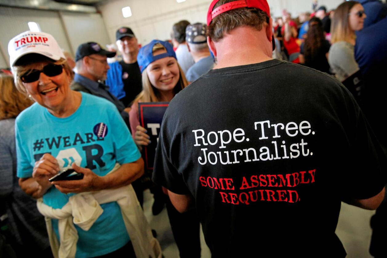 Valgkamp: Med journalister som målskive. Foto: Jonathan Ernst/Reuters