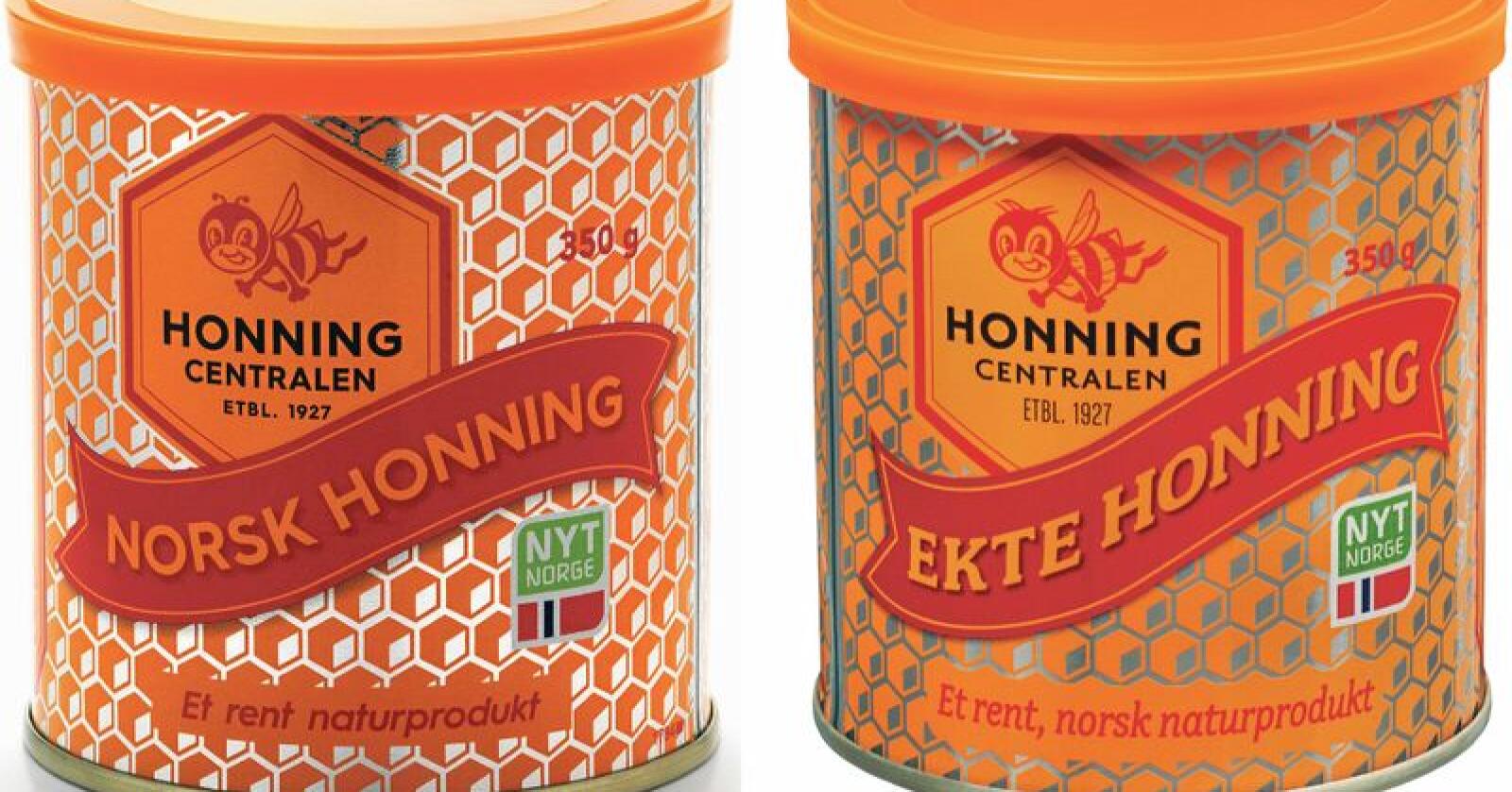 Opprinnelig ble honningen kalt «ekte» fordi det var ensbetydende med «norsk» honning. Nå står det «Norsk honning» på boksen. Foto: Honningcentralen