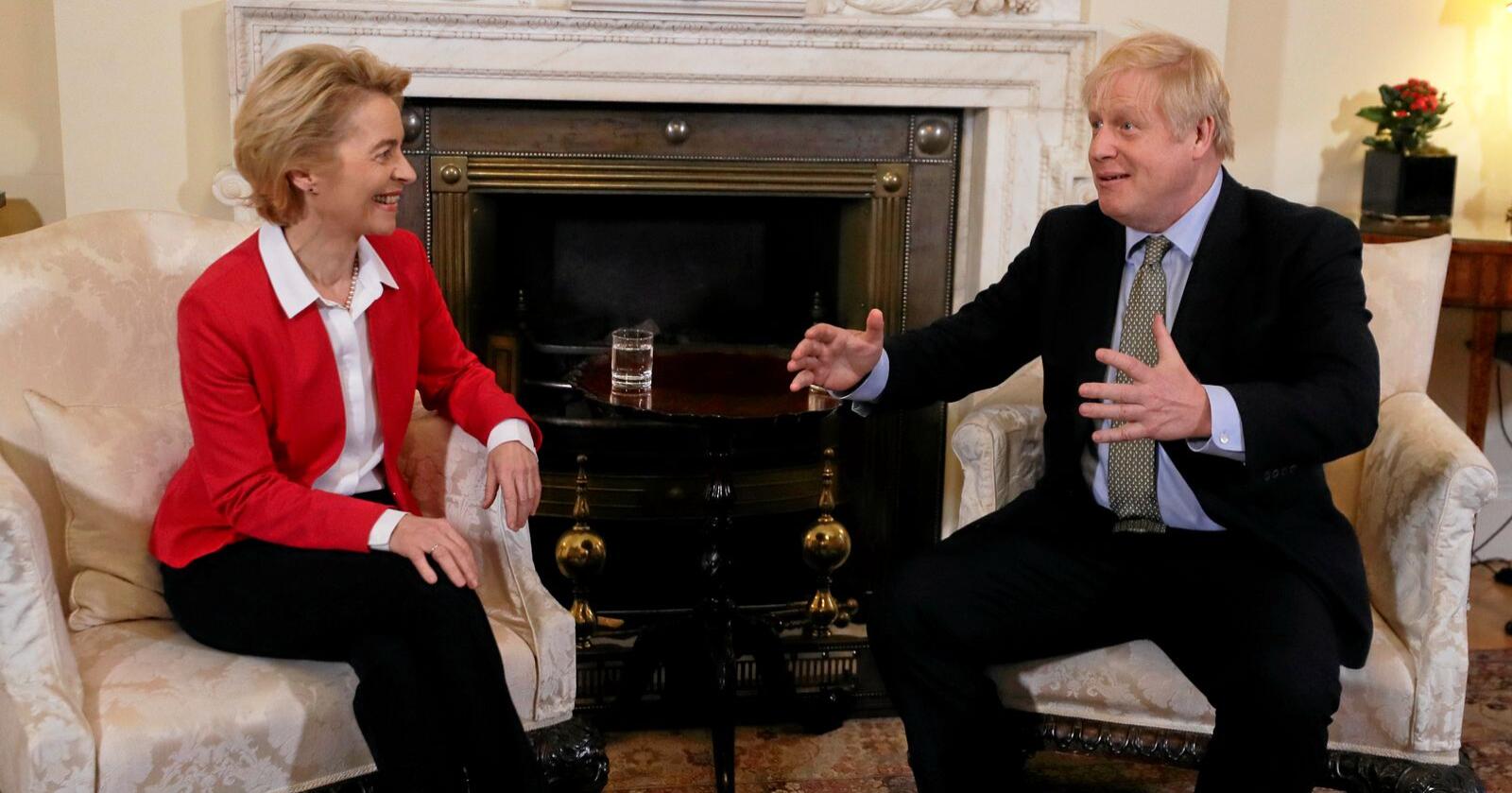 Storbritannias statsminister Boris Johnson tok imot EU-kommisjonens president Ursula von der Leyen i Downing Street i London onsdag. Foto: Kirsty Wigglesworth / AP / NTB scanpix