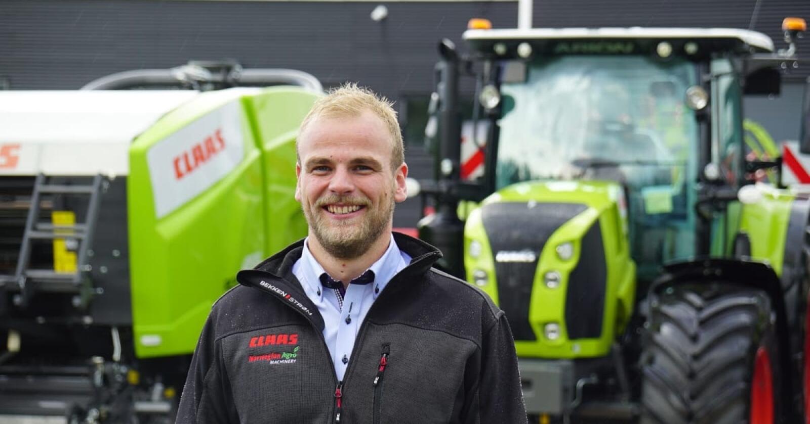 Håvard Johansen Lindgaard er ny salgs og produktsjef for Claas traktorer i Norge,og skal hjelpe til med å få enda flere kunder til å velge lysegrønne traktorer fra Le-Mans fabrikken.
