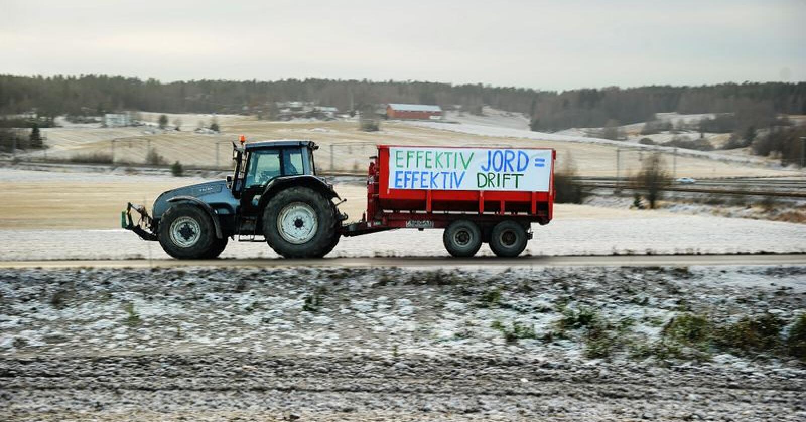 Ikeas planer om å bygge nytt varehus her på Delijordet i Vestby skapte stor motstand blant bønder og miljøvernere. Foto: Siri Juell Rasmussen