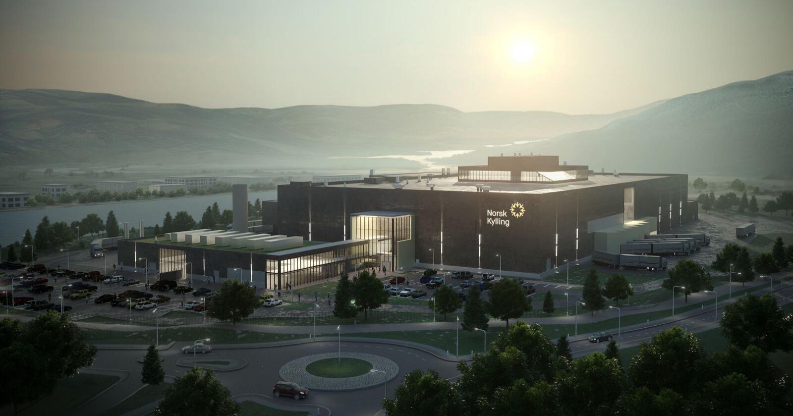 NYTT: Norsk Kylling sitt nye produksjonsanlegg på Orkanger i Orkland kommune. (Illustrasjonsfoto: Norsk Kylling)