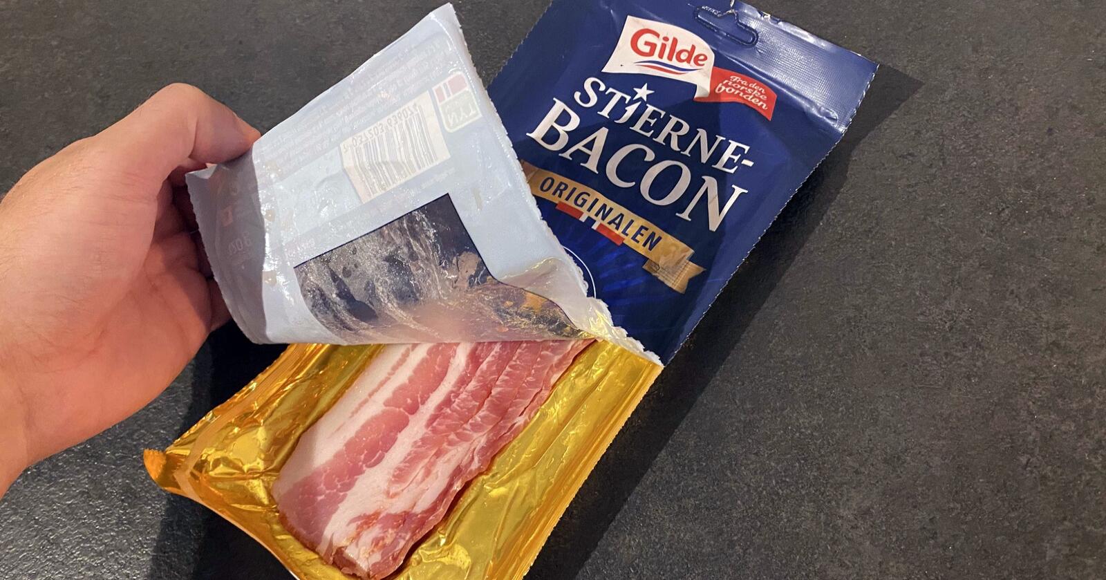 Hvor mange skiver bacon skal det egentlig være i en pakke med Gilde Stjernebacon? Vi har spurt Nortura. Foto: Fredrik Ranheim Lange