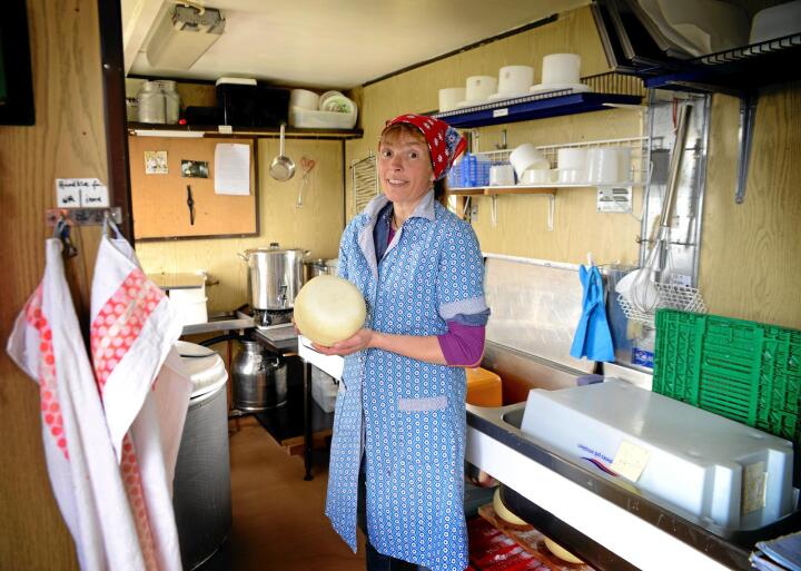 En av mange: Kathrin Hoffmann Aslaksby er budeie og leder for Osteløype-prosjektet. På egen støl på Beitistølen produserer hen ost og spekepølse av geit. Alle foto: Mariann Tvete