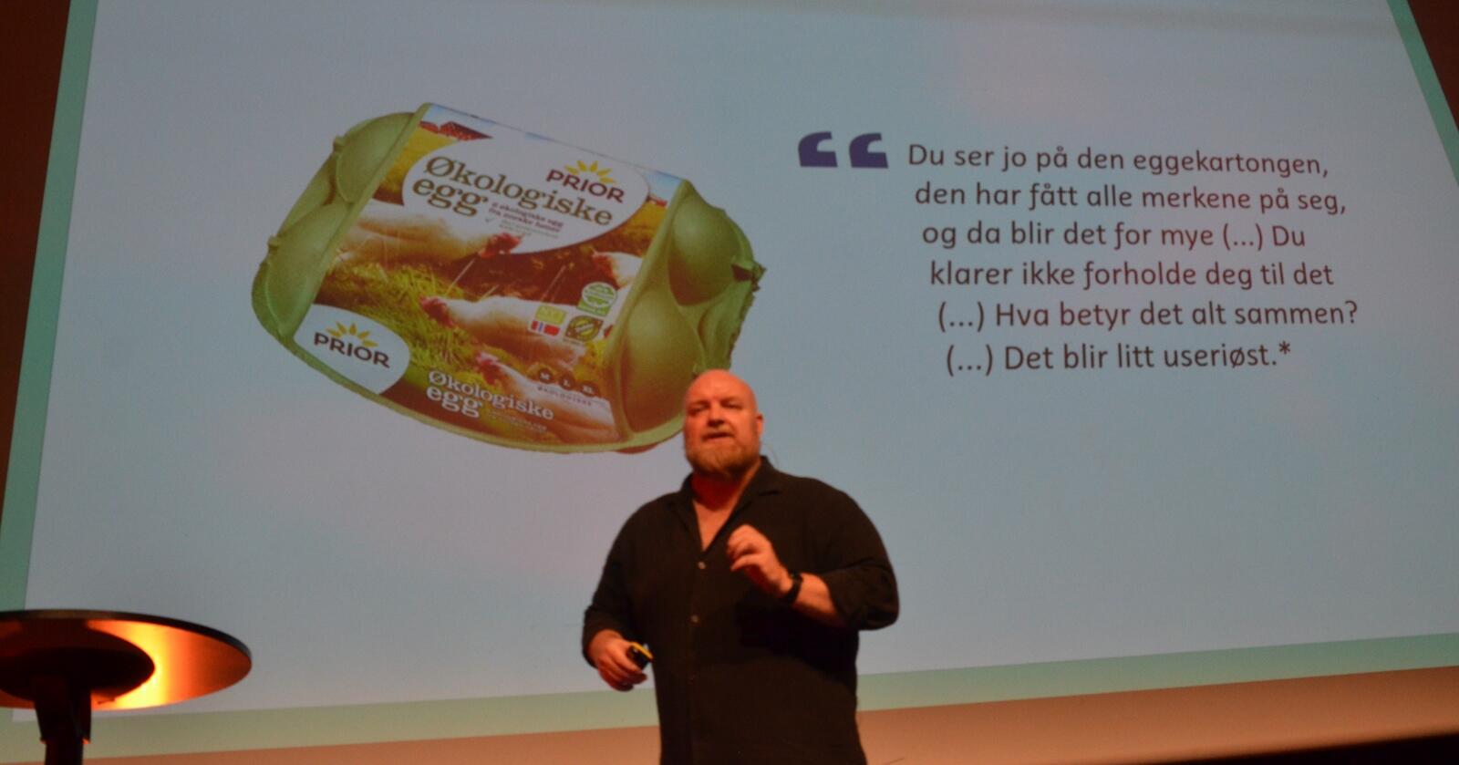Komplisert: Ole Petter Nyhaug arbeider i analysefirmaet Opinion. Nyhaug mener mange ulike merkeordninger på matvarene gjør det vanskelig for forbrukerne å orientere seg.