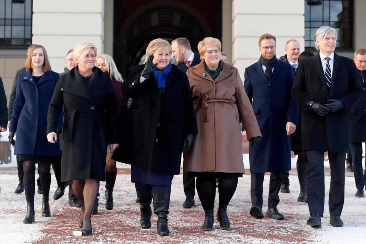 Ny regjering: Erna Solbergs andre regjering med nye statsråder. 