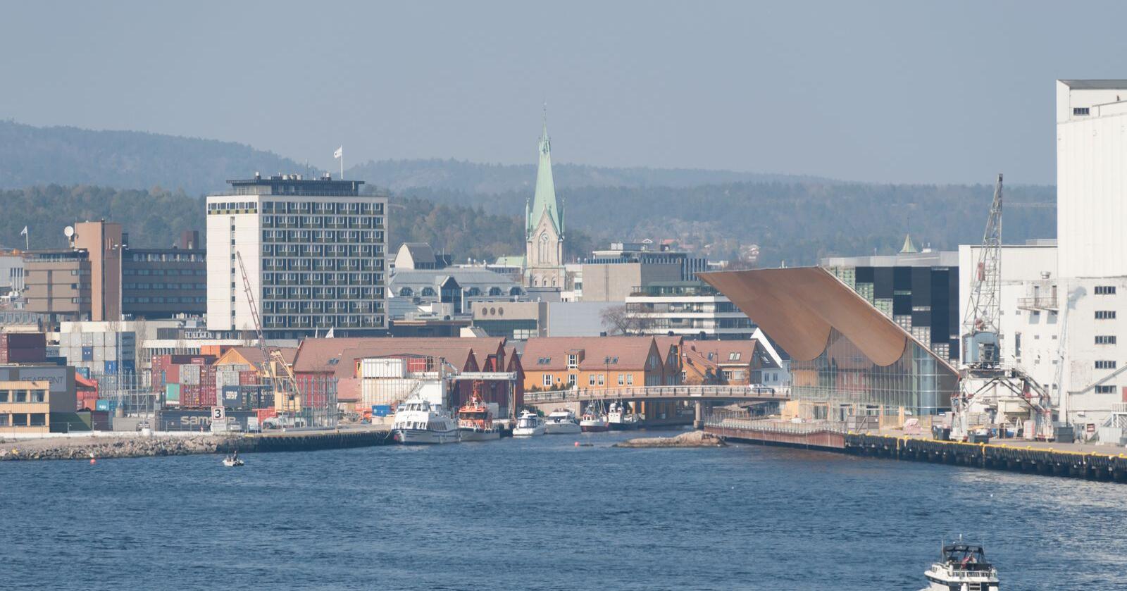 Kristiansand, Søgne og Songdalen vart slegne sammen i 2020. Foto: Mostphotos